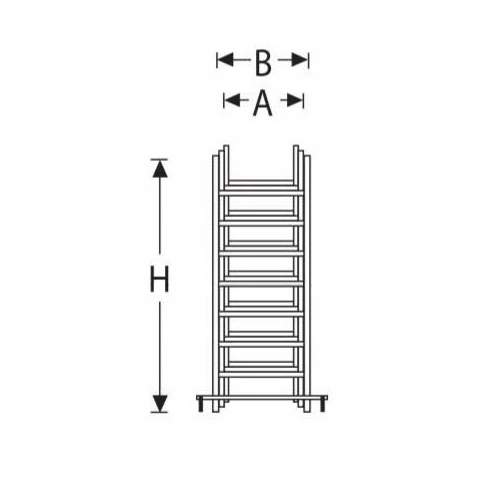 Silný hliníkový rebrík 3x12 8m univerzálny